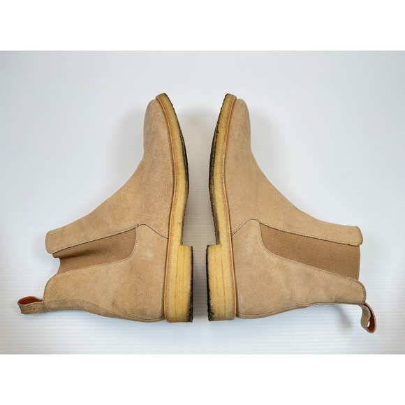 ORO Alicante Crepe‎ Chelsea Boots Mens 12 $385 Suede Pull on Round Toe Ankle Tan main image 4
